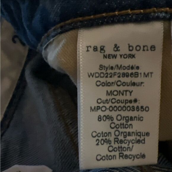 RAG & BONE Nina High Rise Ankle Cigarette Straight Leg Jeans Monty NWT - Picture 5 of 5